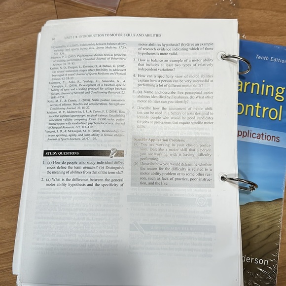 Unit 2 ONLY of Motor Learning and Control - Picture 2 of 2